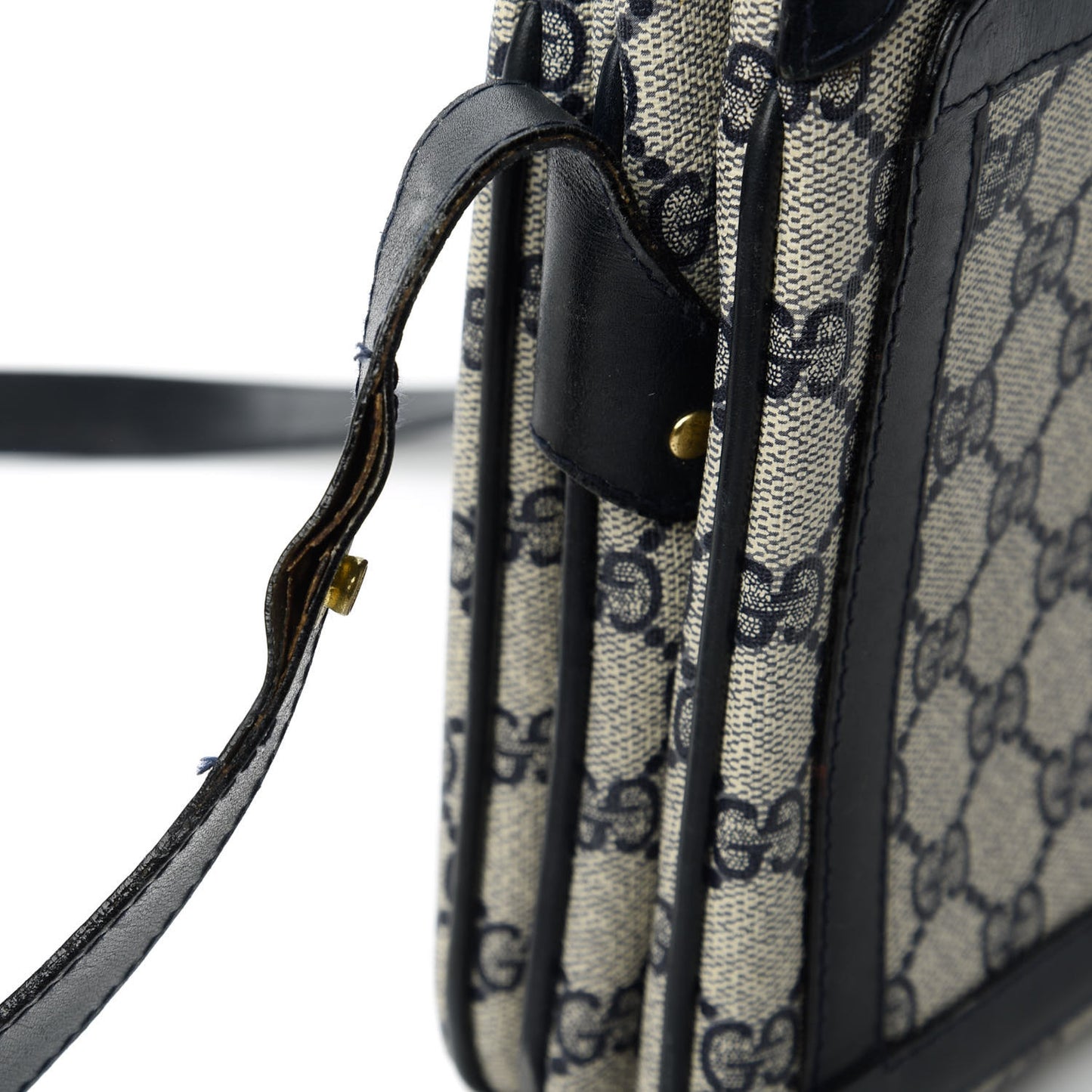 GG Plus Monogram Canvas Web Shoulder Bag Blue