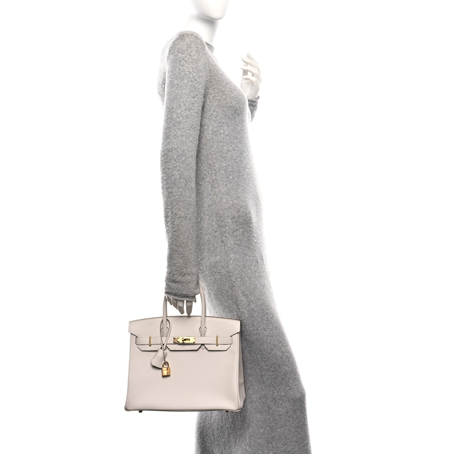 Epsom Birkin 30 Gris Pale
