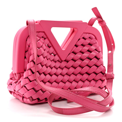 Bottega Veneta Lambskin Calfskin Slanted Intreccio Small The Point Triangle Bag Bonbon 3 of 10