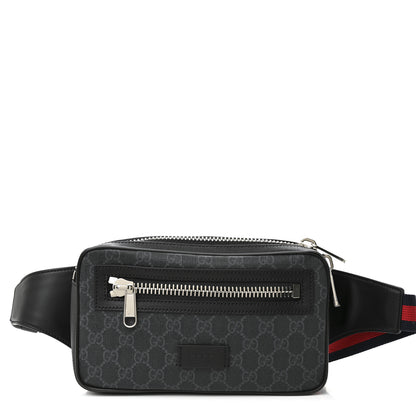 Gucci Soft GG Supreme Monogram Web Belt Bag Black Grey 1 of 10