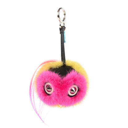 Fendi Mink Goat Fur Nappa QuTweet Coolibri Bag Bug Charm Verde Acido Fuxia Multicolor Black 1 of 5