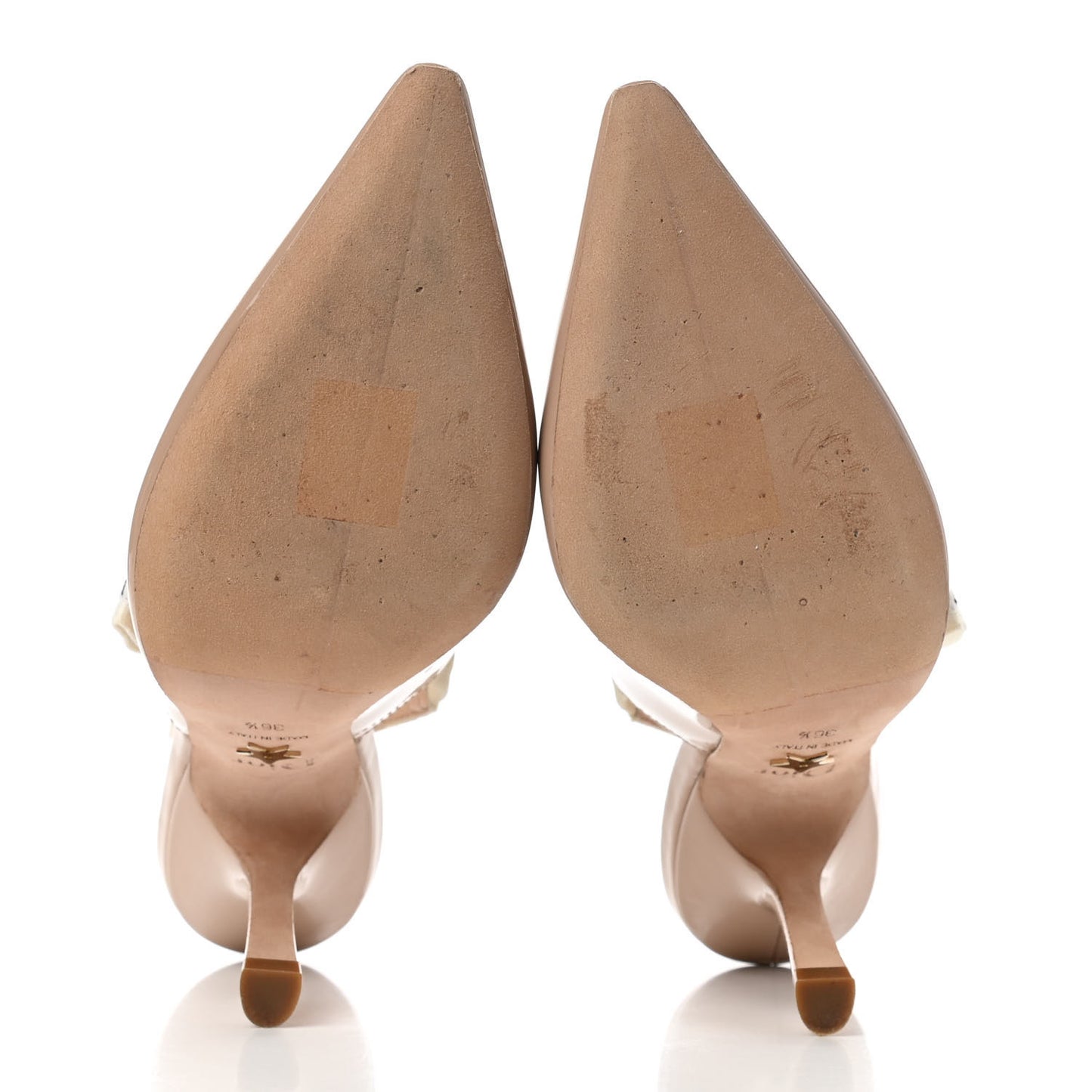 Patent Ribbon J'Adior Slingback 100mm Pumps 36.5 Nude