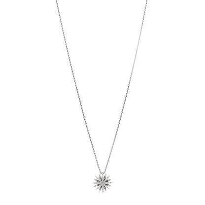 David Yurman Sterling Silver Diamond 16mm Starburst Pendant Necklace 1 of 4