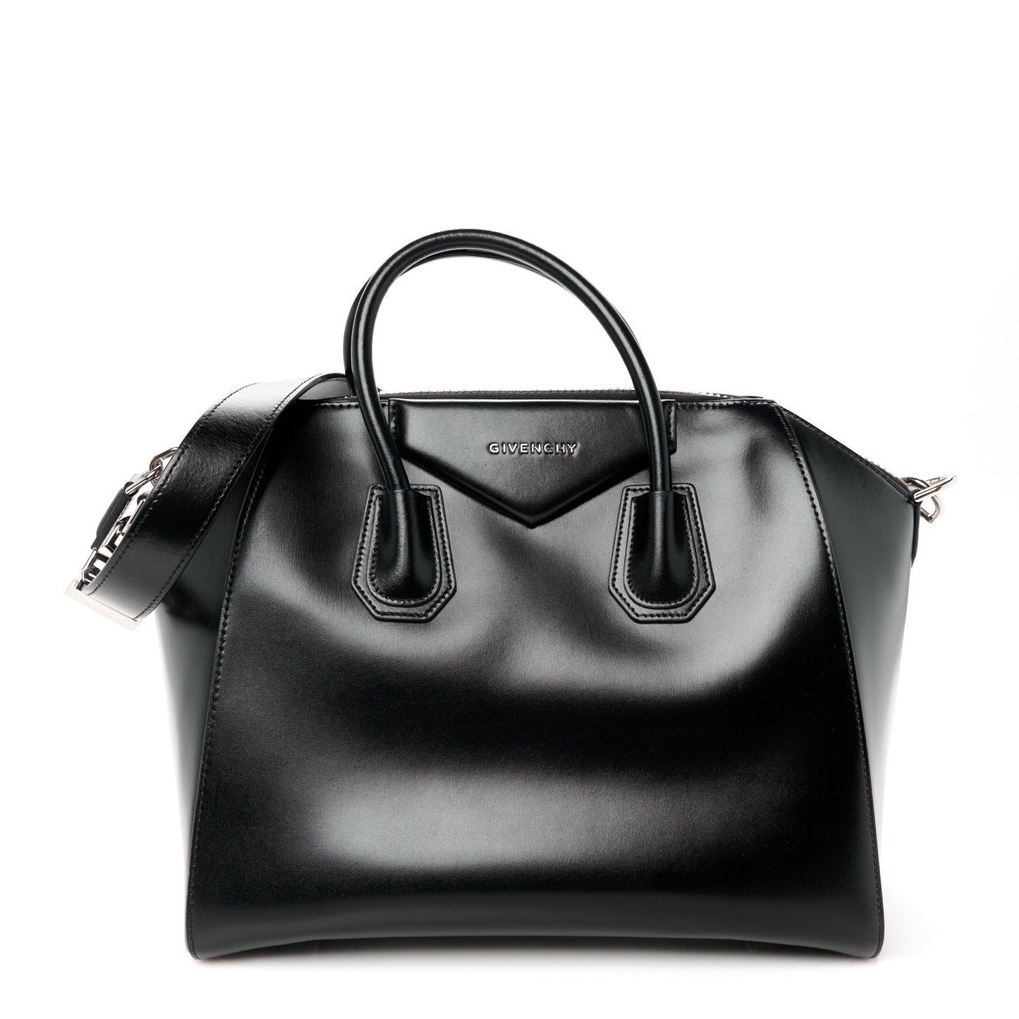 Shiny Lord Calfskin Medium Antigona Black