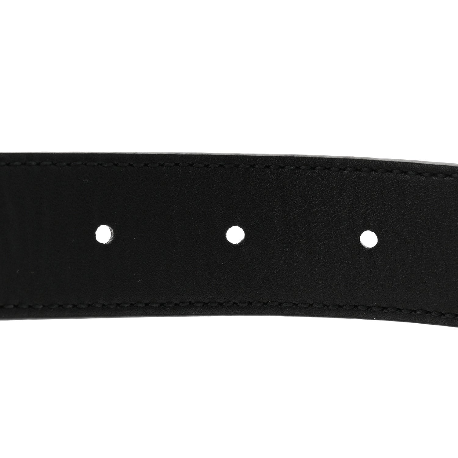Gucci Calfskin Baguette Crystal Double G 30mm Belt 80 32 Black 5 of 5