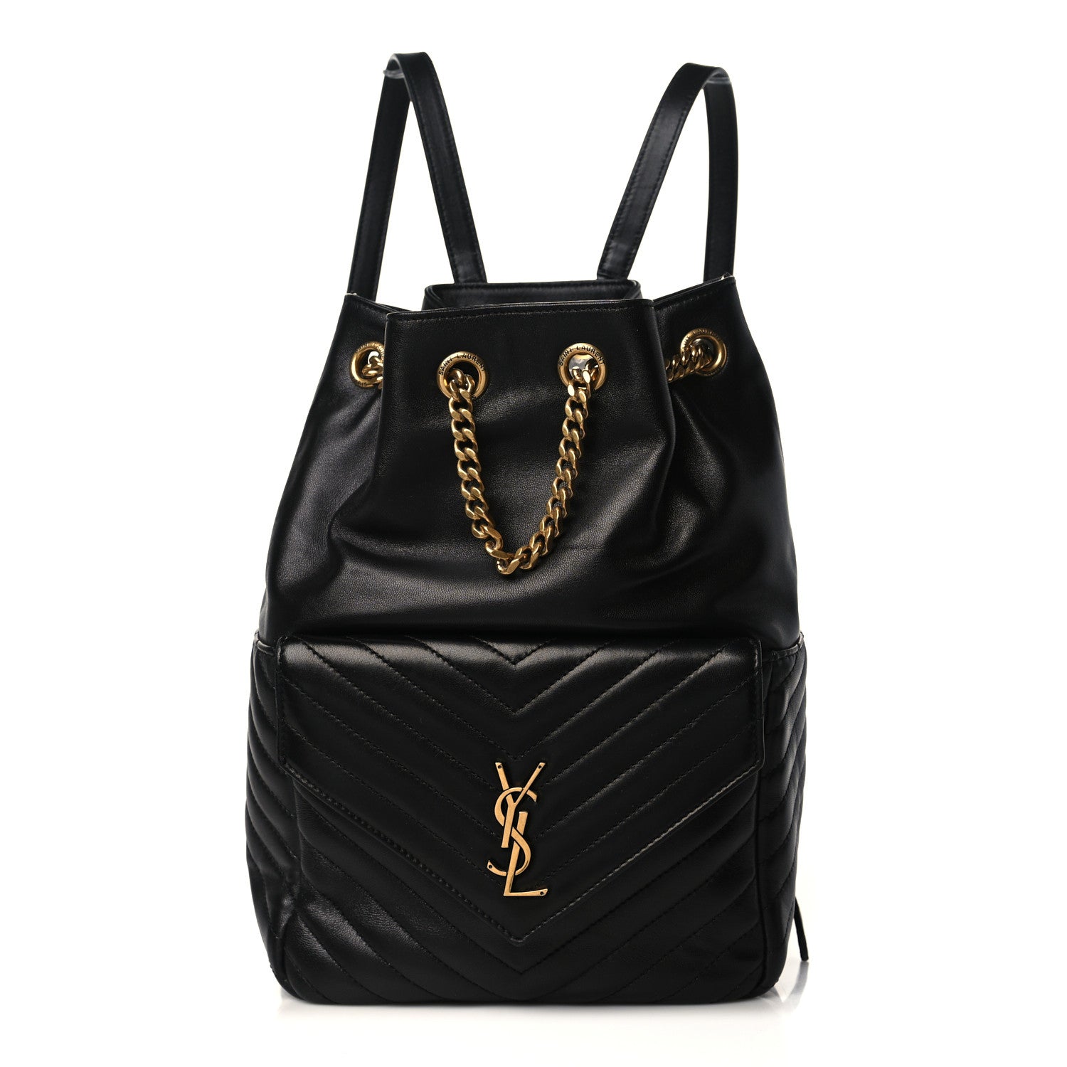 Saint Laurent Lambskin Matelasse Monogram Joe Backpack Black 1 of 8