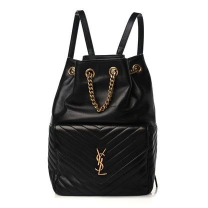 Saint Laurent Lambskin Matelasse Monogram Joe Backpack Black 1 of 8