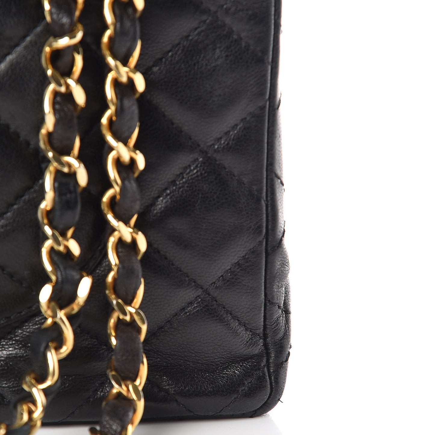 Lambskin Quilted Medium Double Flap Bag Black