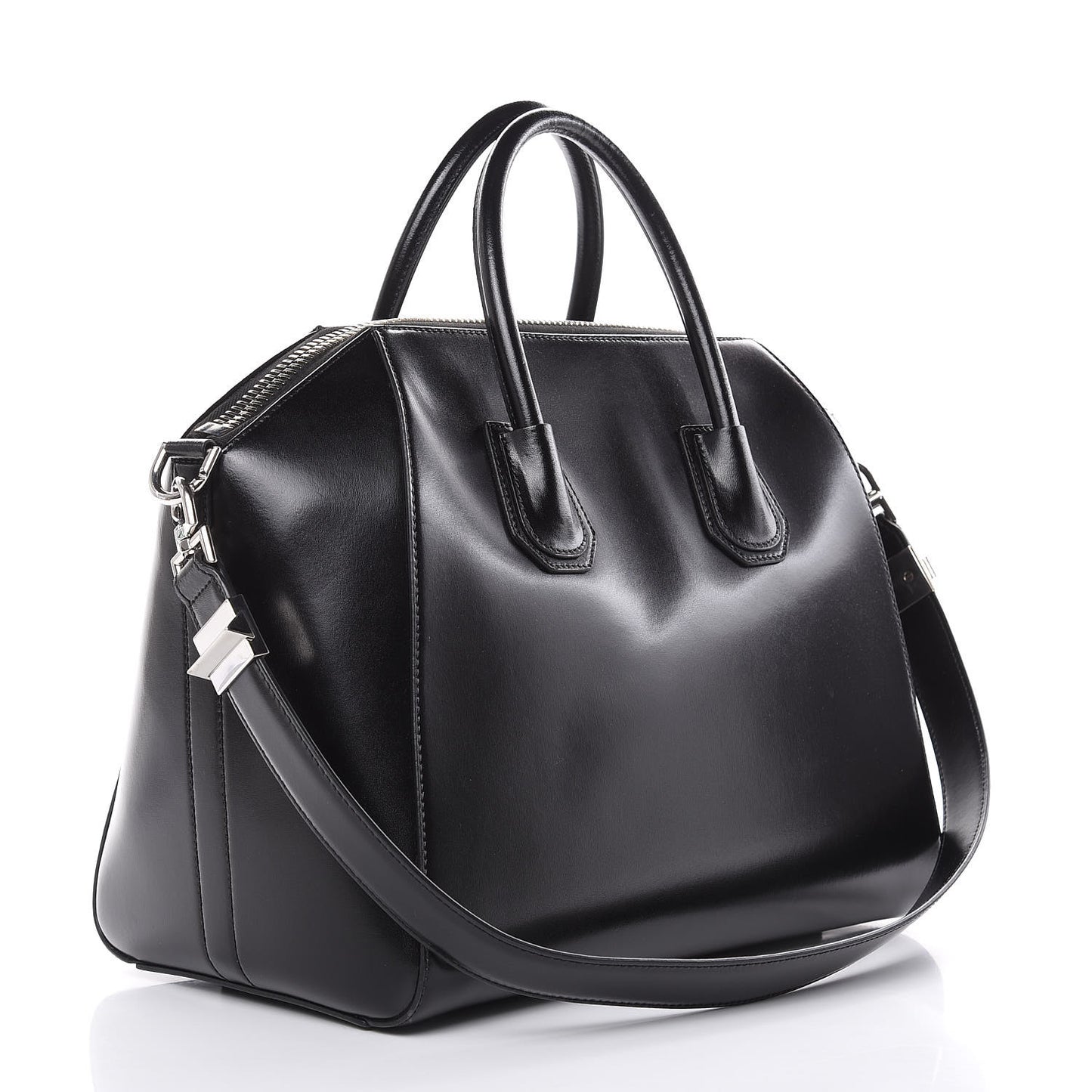 Shiny Lord Calfskin Medium Antigona Black