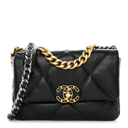 Chanel Goatskin Quilted Medium Chanel 19 Flap Black 1 of 12