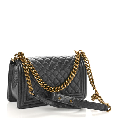 Chanel Metallic Calfskin Quilted Medium Boy Flap Grey 3 of 14