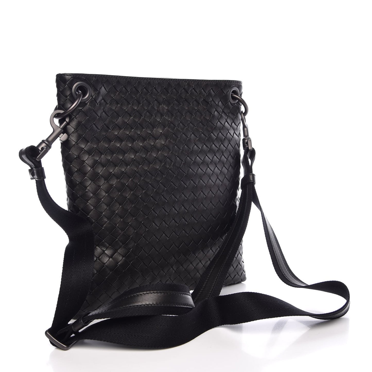 Nappa Intrecciato VN Crossbody Messenger Bag Black