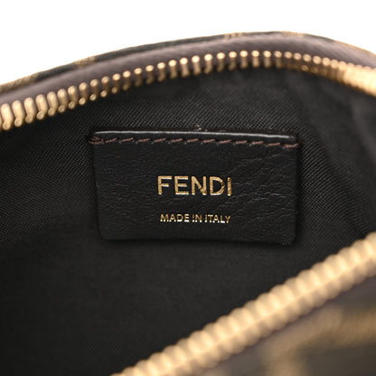 Fendi Fabric Jacquard Vitello Grace FF 1974 Mini Fendigraphy Hobo Bag Tobacco Moro Ebano 6 of 11
