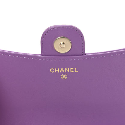 Chanel Lambskin Quilted Flap Phone Holder With Chain Purple 7 of 12