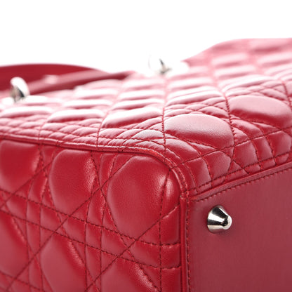 Christian Dior Lambskin Cannage Large Lady Dior Red 12 of 13