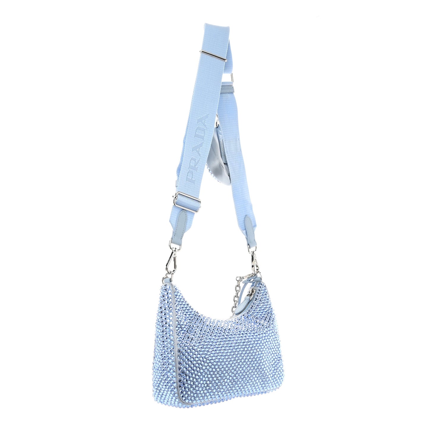 Satin Crystal Re-Edition 2005 Shoulder Bag Celeste