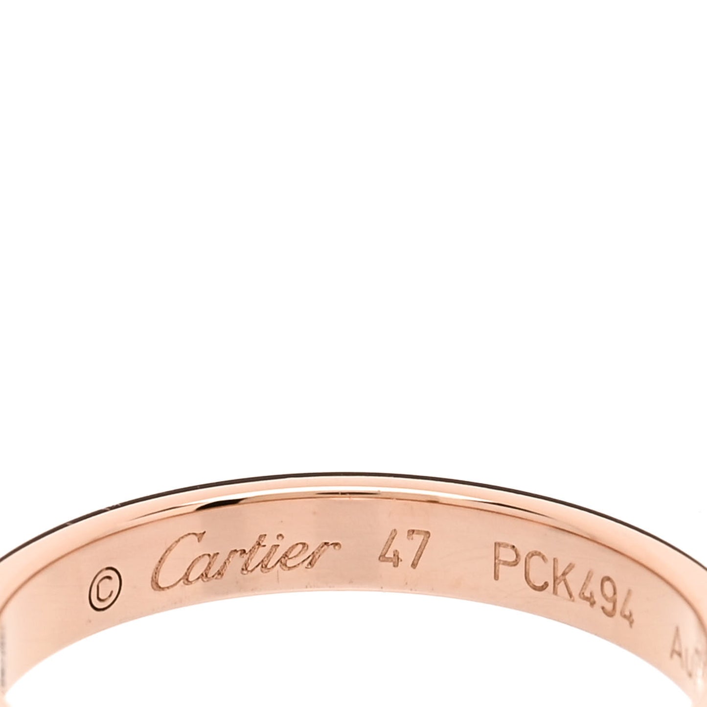 18K Pink Gold Diamond 2.6mm LOVE Paved Band Ring 47 4