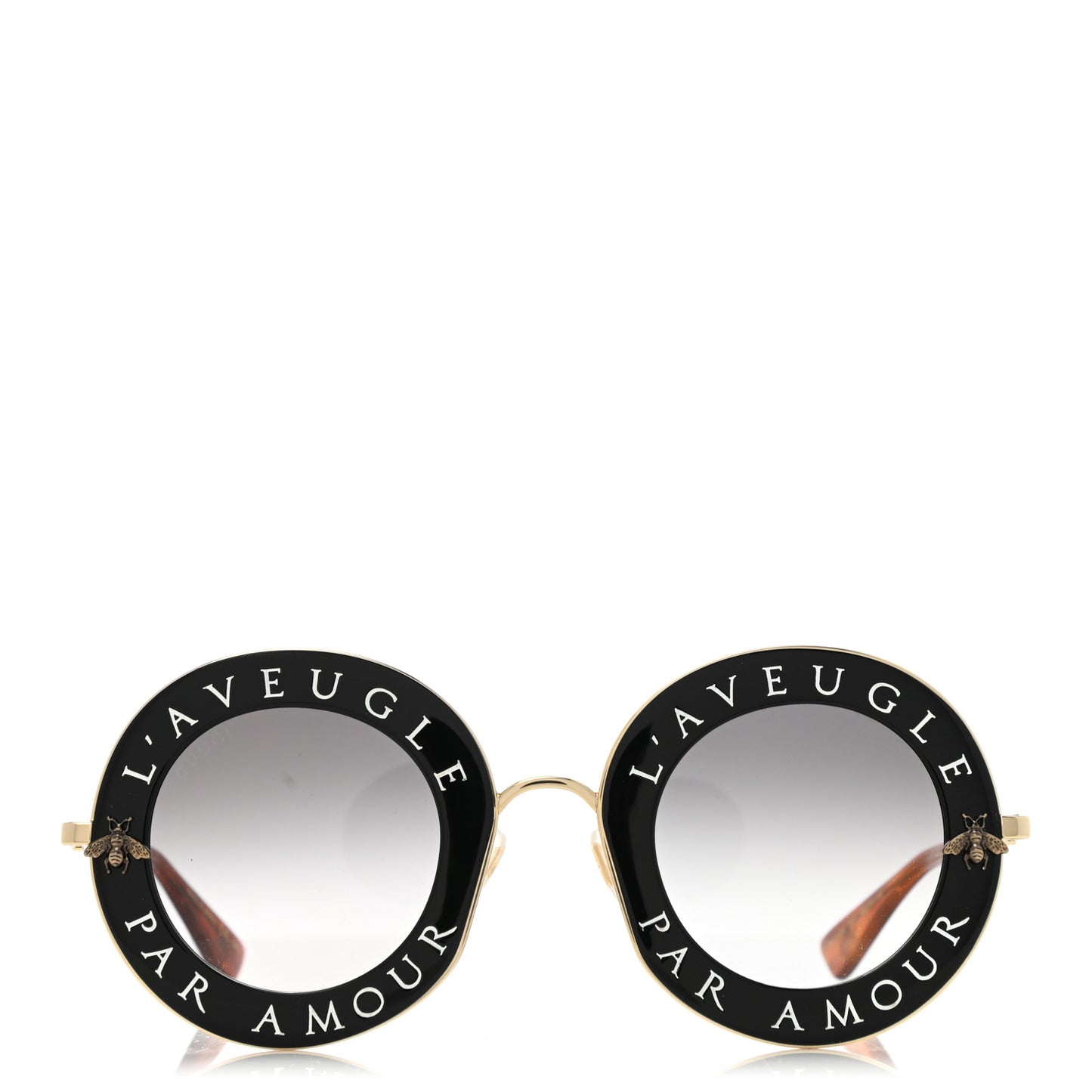 Metal L'Aveugle Par Amour Round Frame Sunglasses GG0113S Black