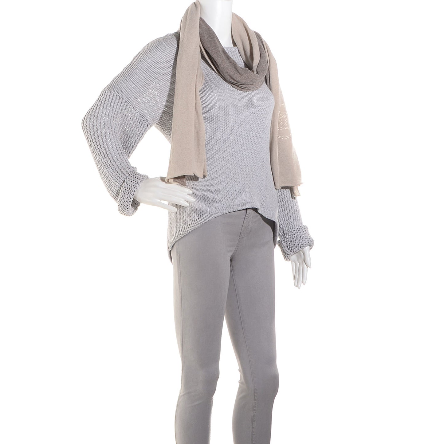 Cashmere Pearl CC Scarf Beige Taupe
