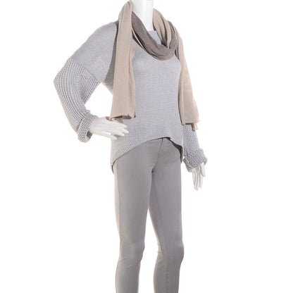 Chanel Cashmere Pearl CC Scarf Beige Taupe 2 of 5