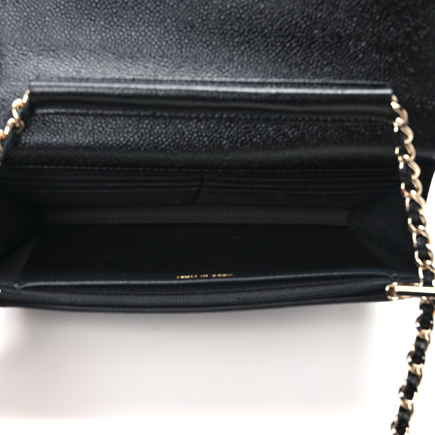 Caviar Quilted Chain CC Wallet On Chain WOC Black