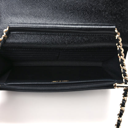Chanel Caviar Quilted Chain CC Wallet On Chain WOC Black 5 of 11