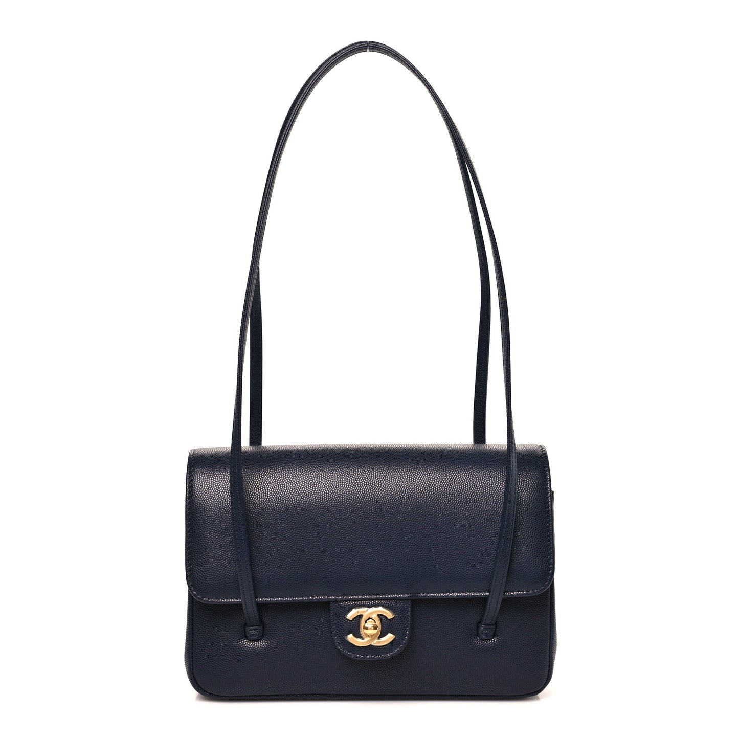 Shiny Caviar Preppy Coco Small Flap Navy