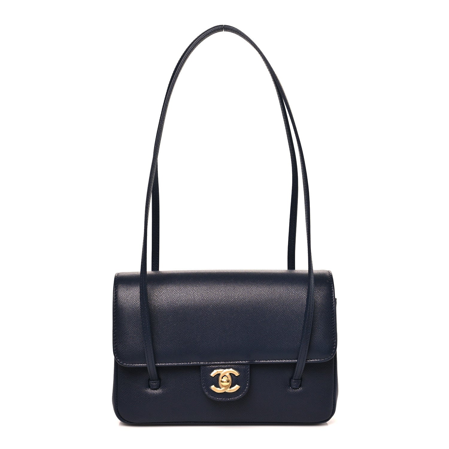 Chanel Shiny Caviar Preppy Coco Small Flap Navy 1 of 11