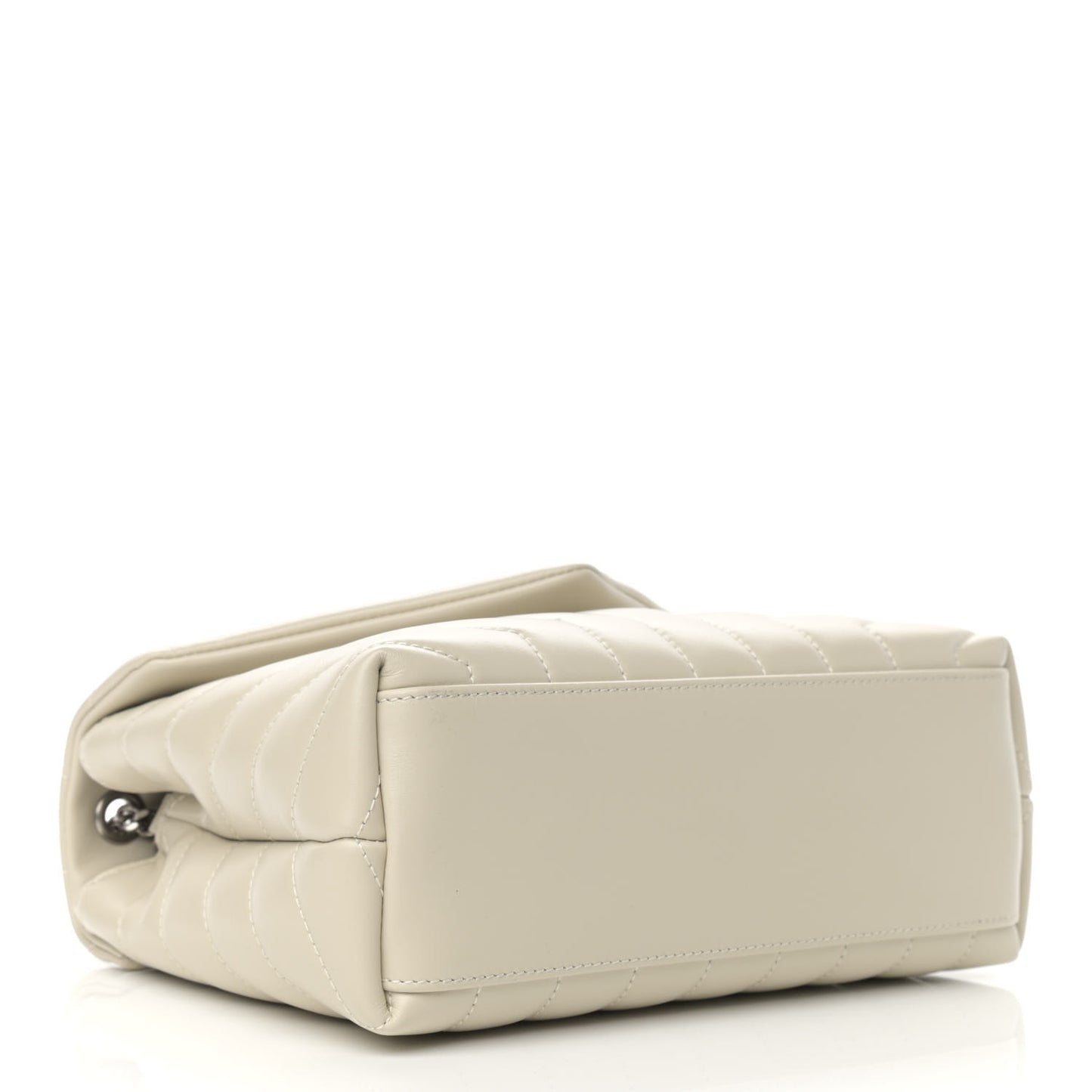 Calfskin Y Quilted Monogram Small Loulou Chain Satchel Ivory