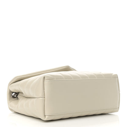 Saint Laurent Calfskin Y Quilted Monogram Small Loulou Chain Satchel Ivory 4 of 11
