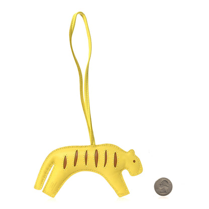 Hermes Milo Lambskin Rooroo Bag Charm Lime Sesame 2 of 4