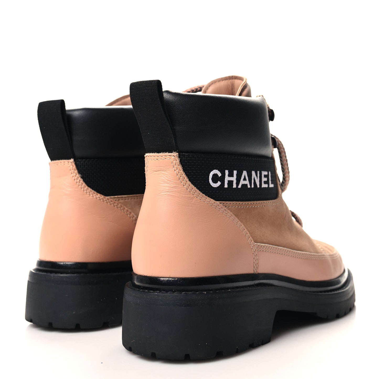 Suede Calfskin Lace Up Boots 38 Pink