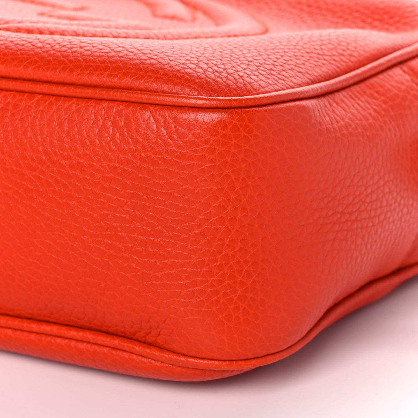 Pebbled Calfskin Small Soho Disco Bag Sun Orange
