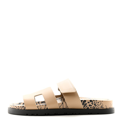 Hermes Calfskin Womens Chypre Sandals 35 Beige Argile 1 of 8