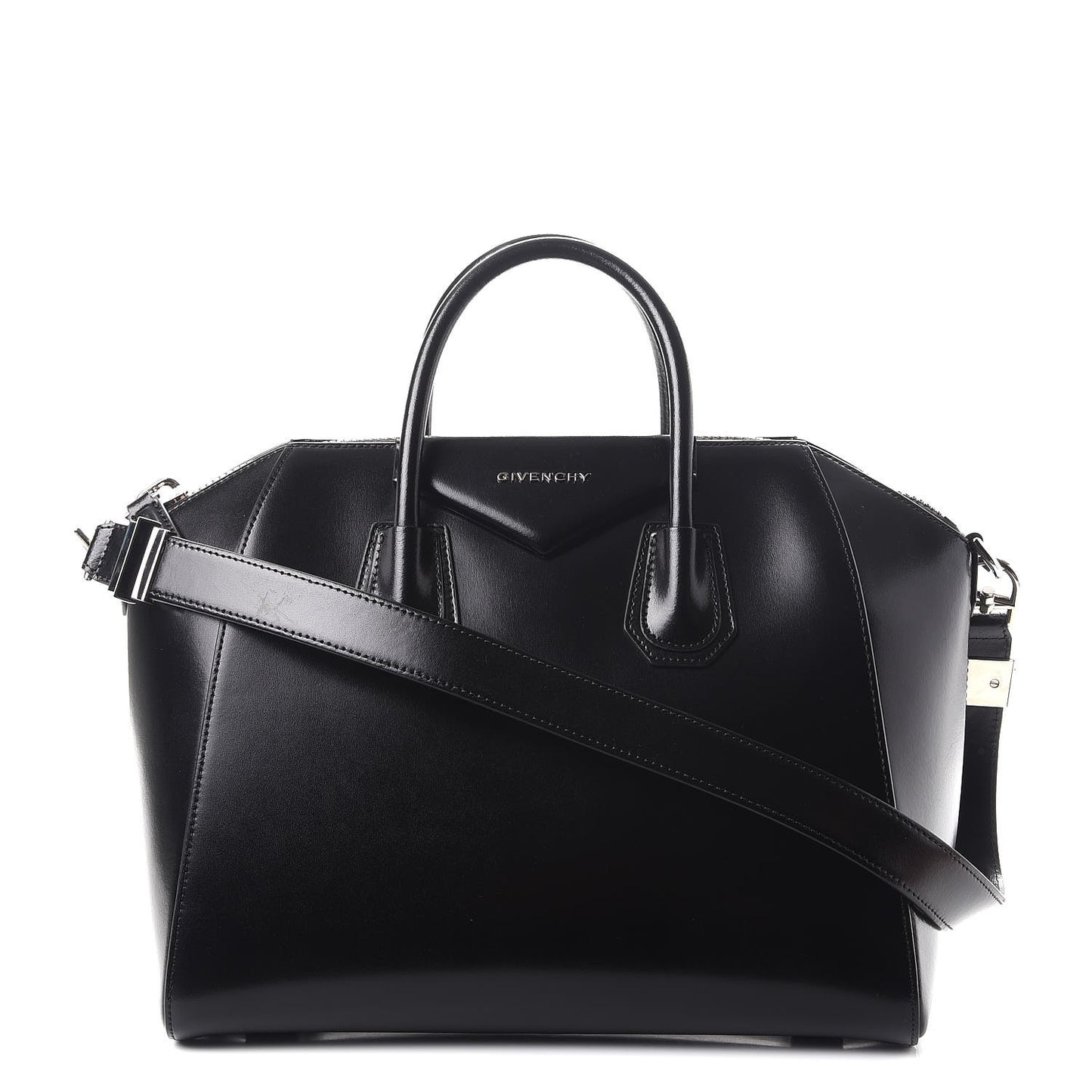 Shiny Lord Calfskin Medium Antigona Black