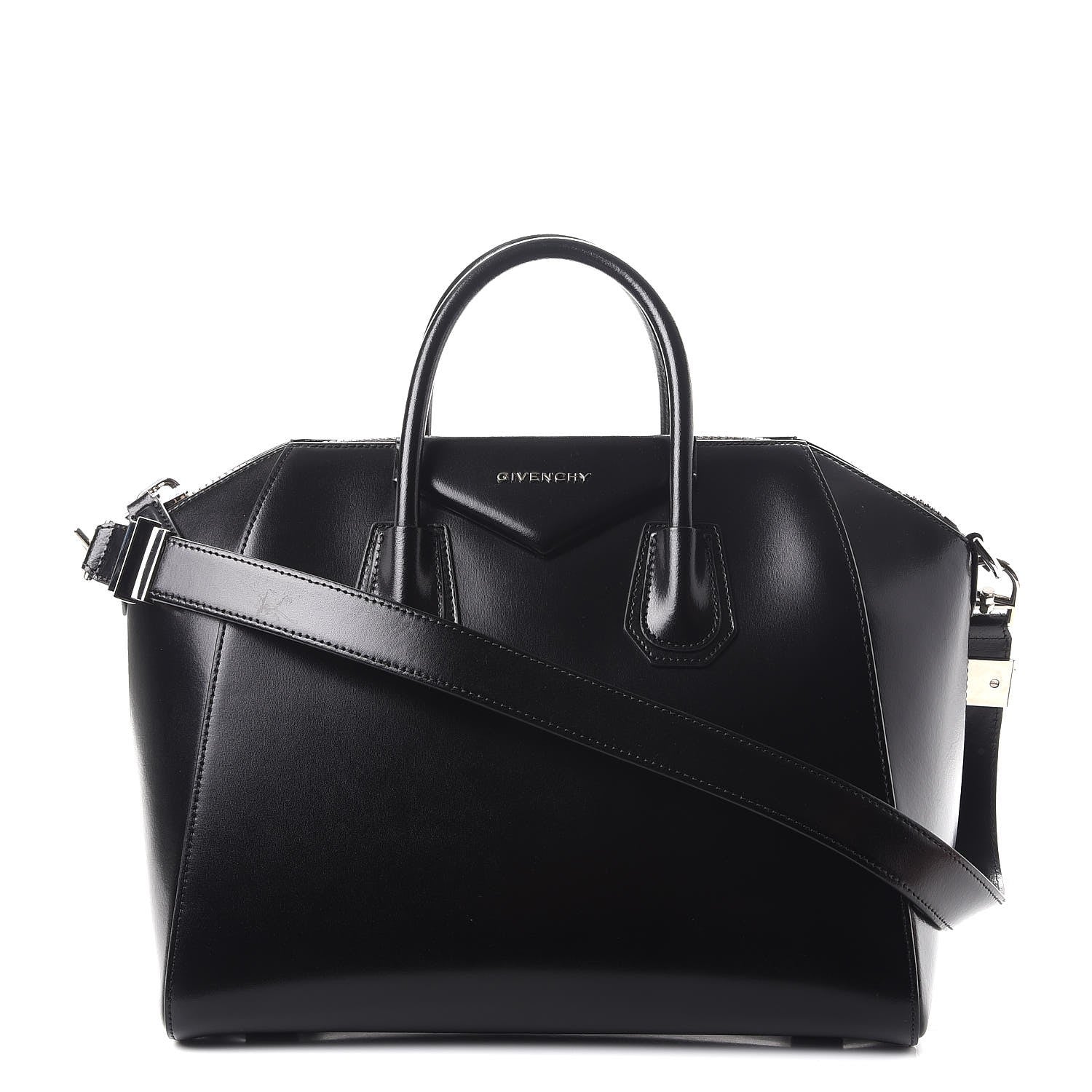 Givenchy Shiny Lord Calfskin Medium Antigona Black 1 of 10