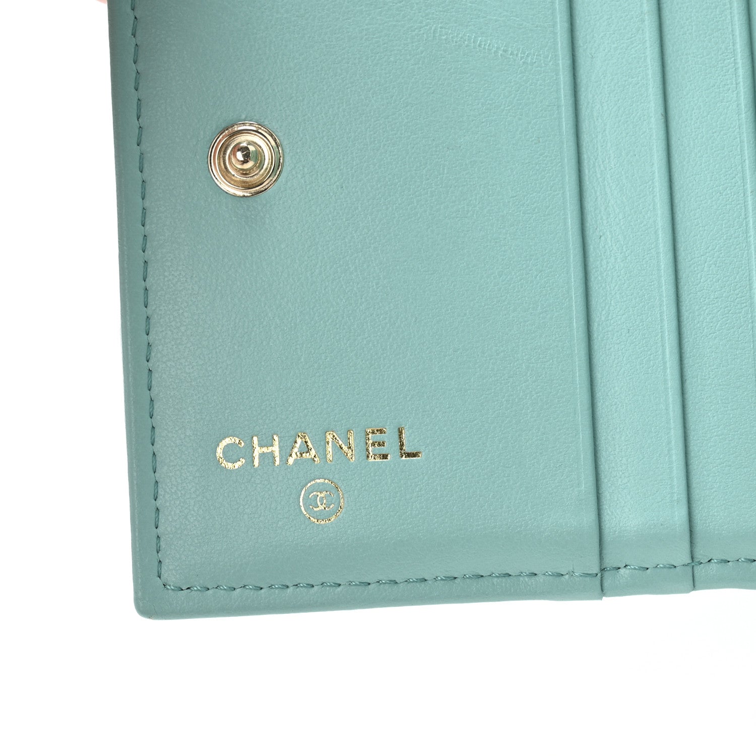 Chanel Caviar Quilted Compact Bifold Wallet Light Blue 6 of 11