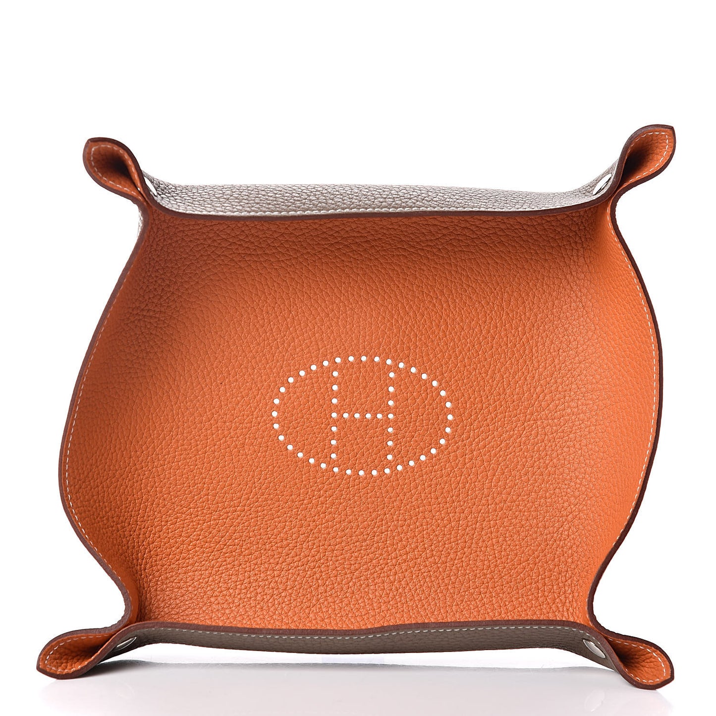 Taurillon Clemence Mises et Relances MM Change Tray Orange Etoupe