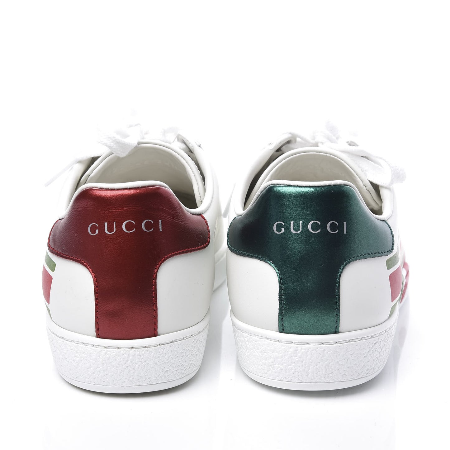Calfskin Interlocking G Womens New Ace Sneakers 36.5 White Red Flame Green