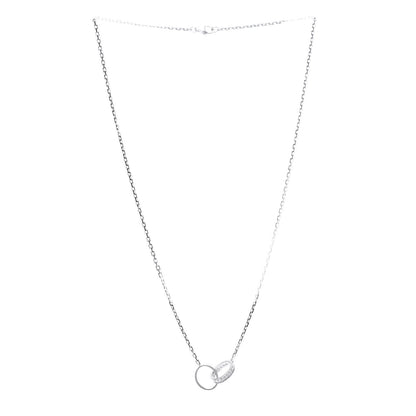Cartier 18K White Gold Diamond Interlocking LOVE Necklace 3 of 7