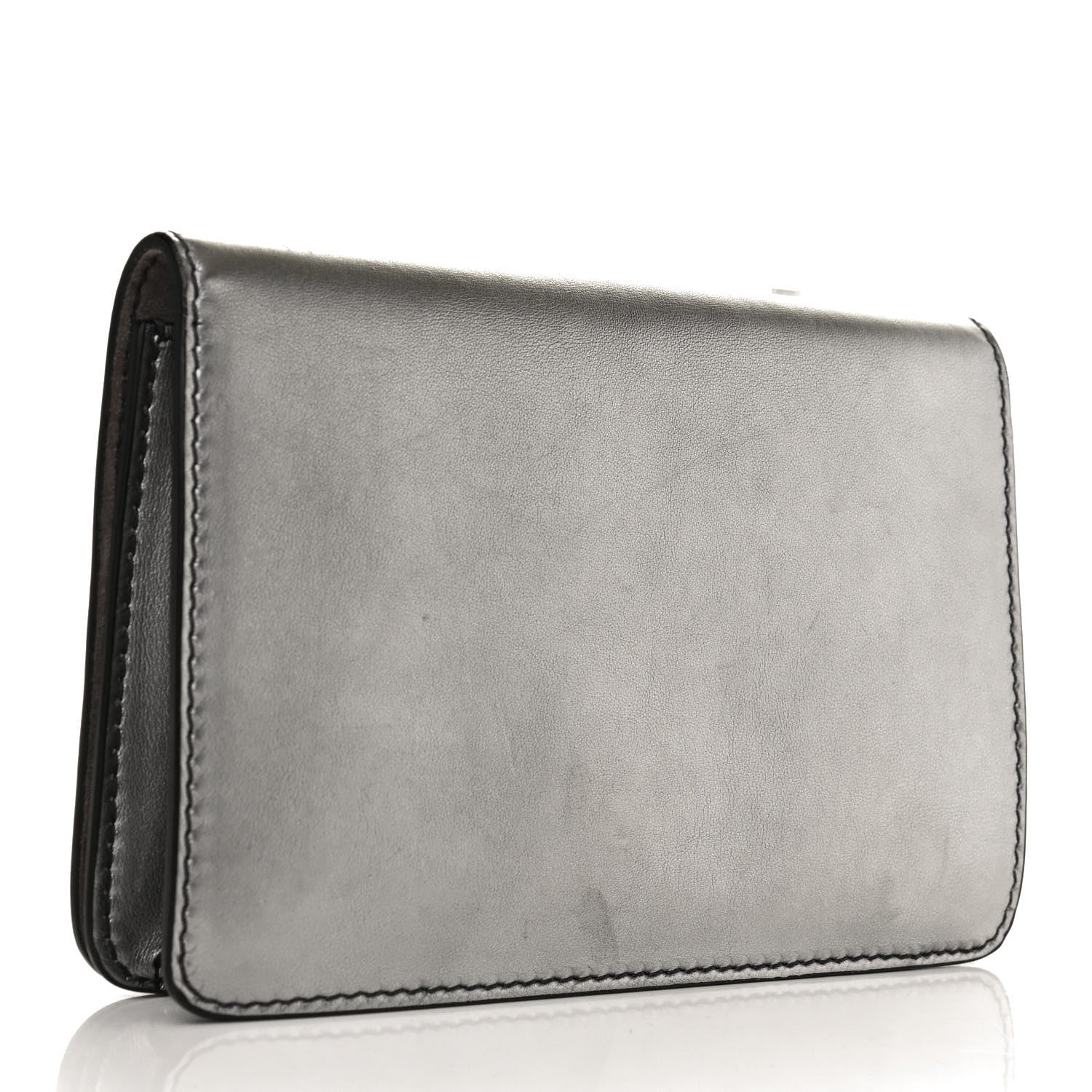 Christian Dior Metallic Smooth Calfskin Dio(r)evolution Flap Clutch Silver 3 of 10