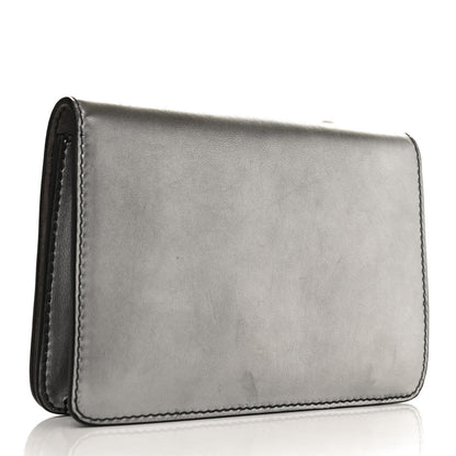 Christian Dior Metallic Smooth Calfskin Dio(r)evolution Flap Clutch Silver 3 of 10