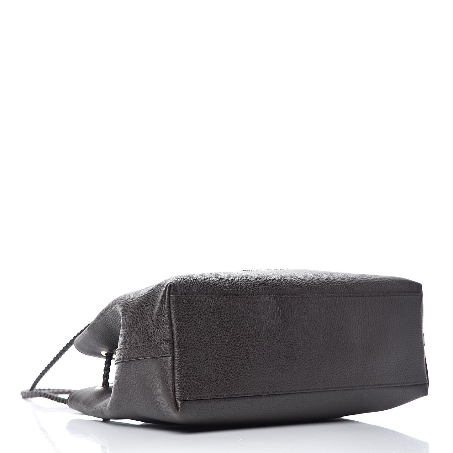 Calfskin Medium Braided Handle Gifford Tote Dark Brown