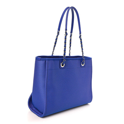 Chanel Mixed Fibers Small Deauville Tote Blue Orange 3 of 10