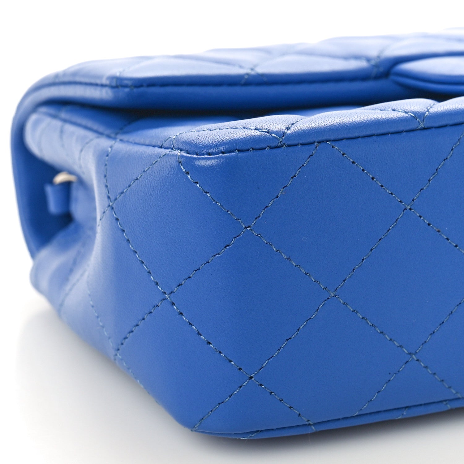 Chanel Lambskin Quilted Mini Rectangular Flap Blue 1494440