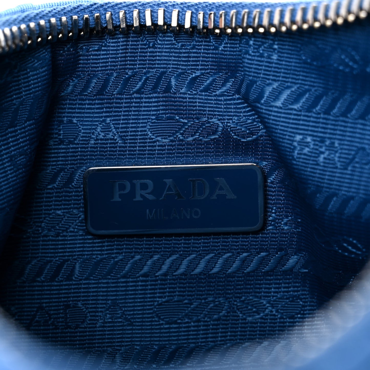 Tessuto Nylon Gaufre Shoulder Bag Light Blue