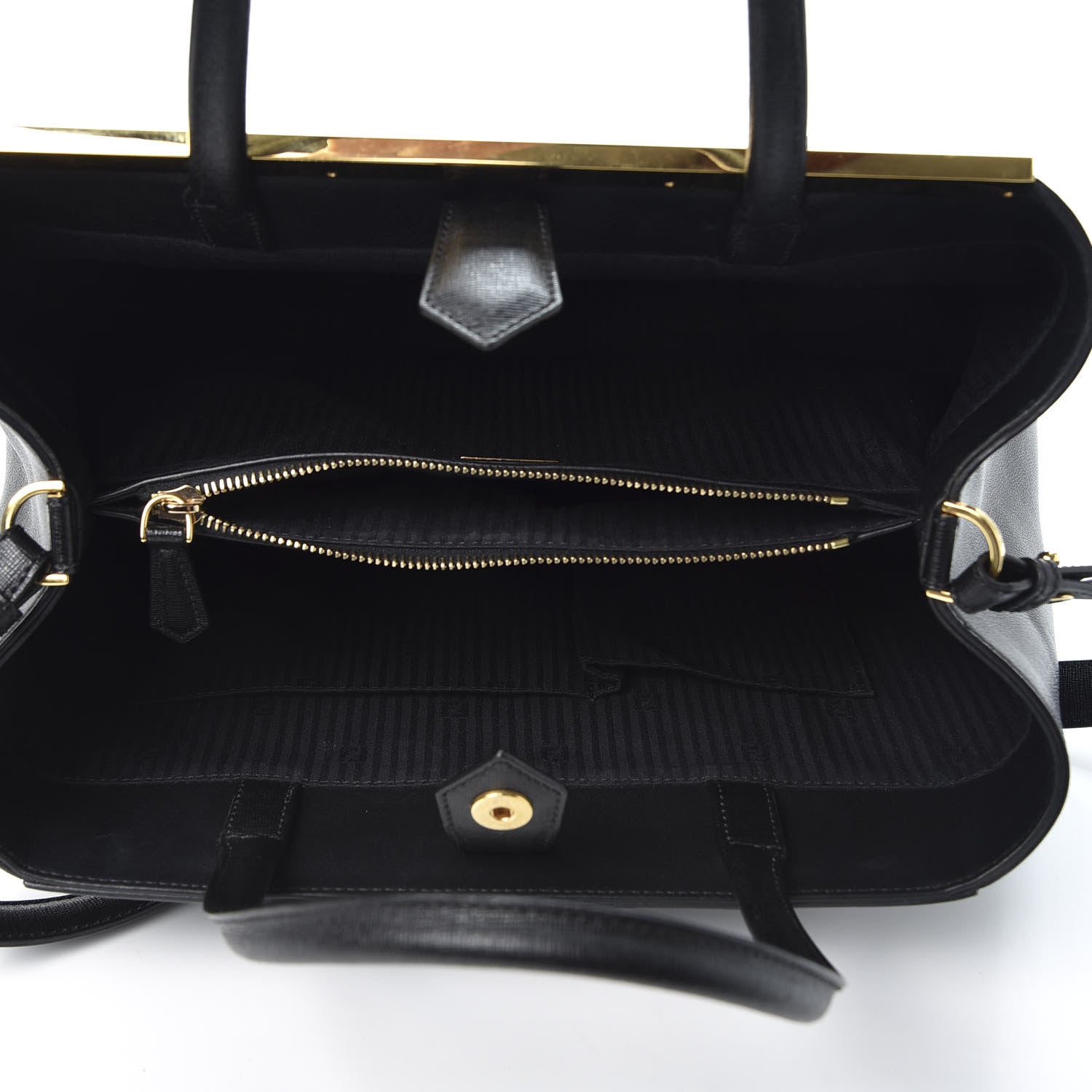 Fendi Vitello Elite Regular 2Jours Tote Black 4 of 8