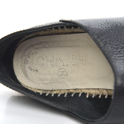 Chanel Grained Calfskin CC Espadrilles 39 Black 6 of 22
