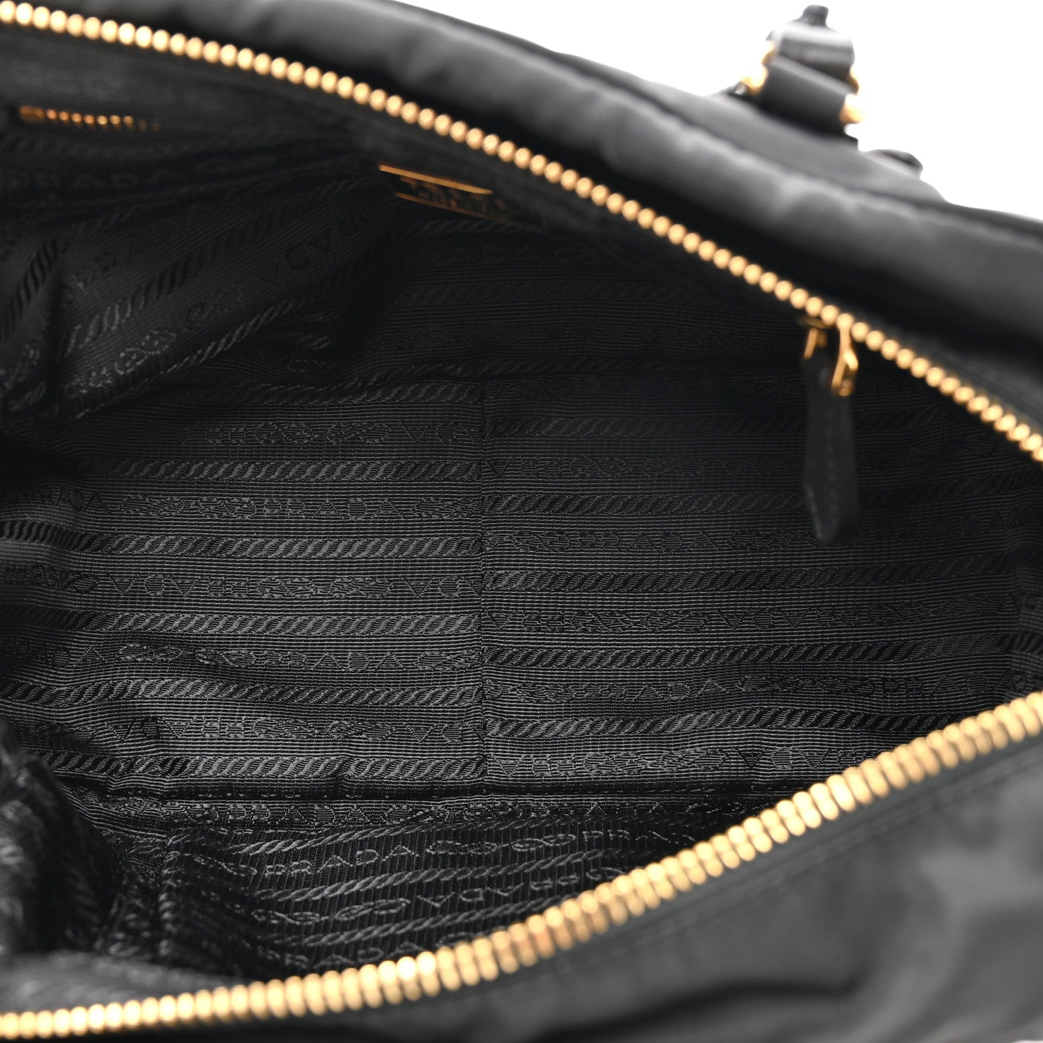 Prada Tessuto Nylon Soft Calfskin Shopping Satchel Black 5 of 9