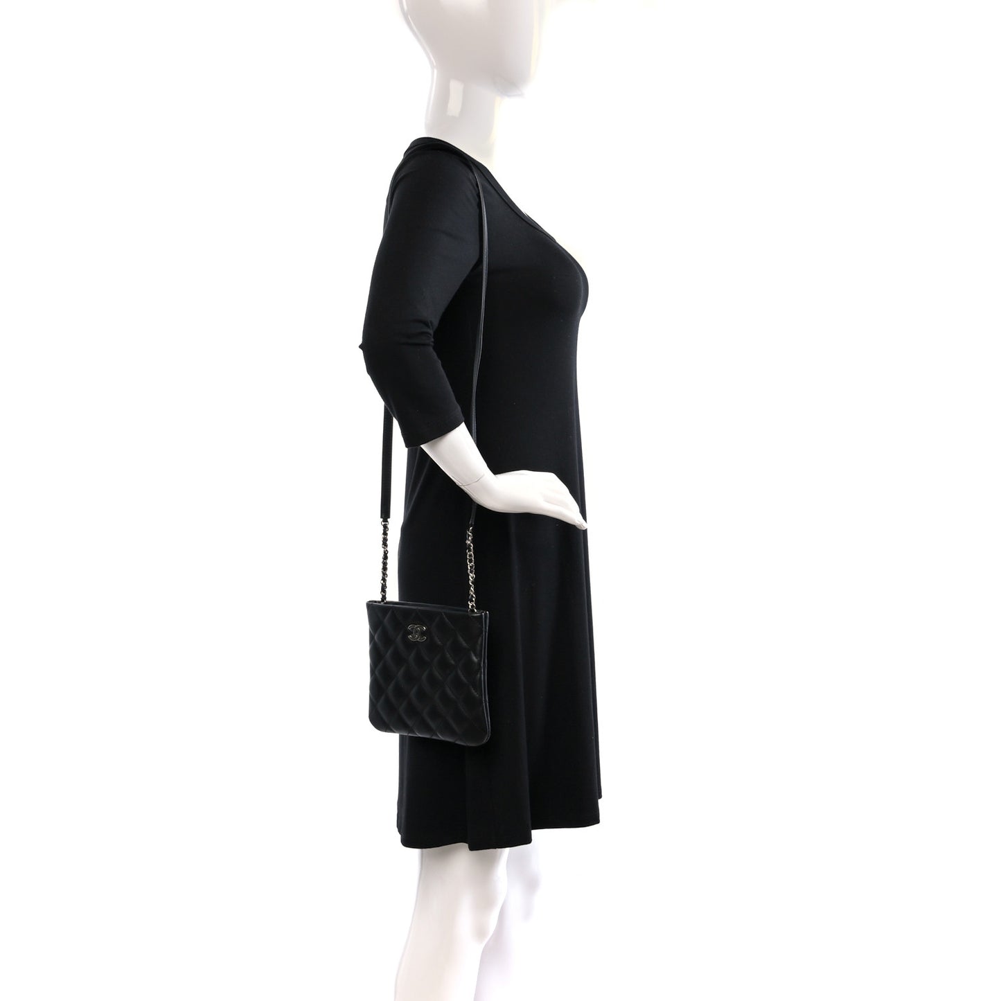 Lambskin Quilted Crossbody Bag Black